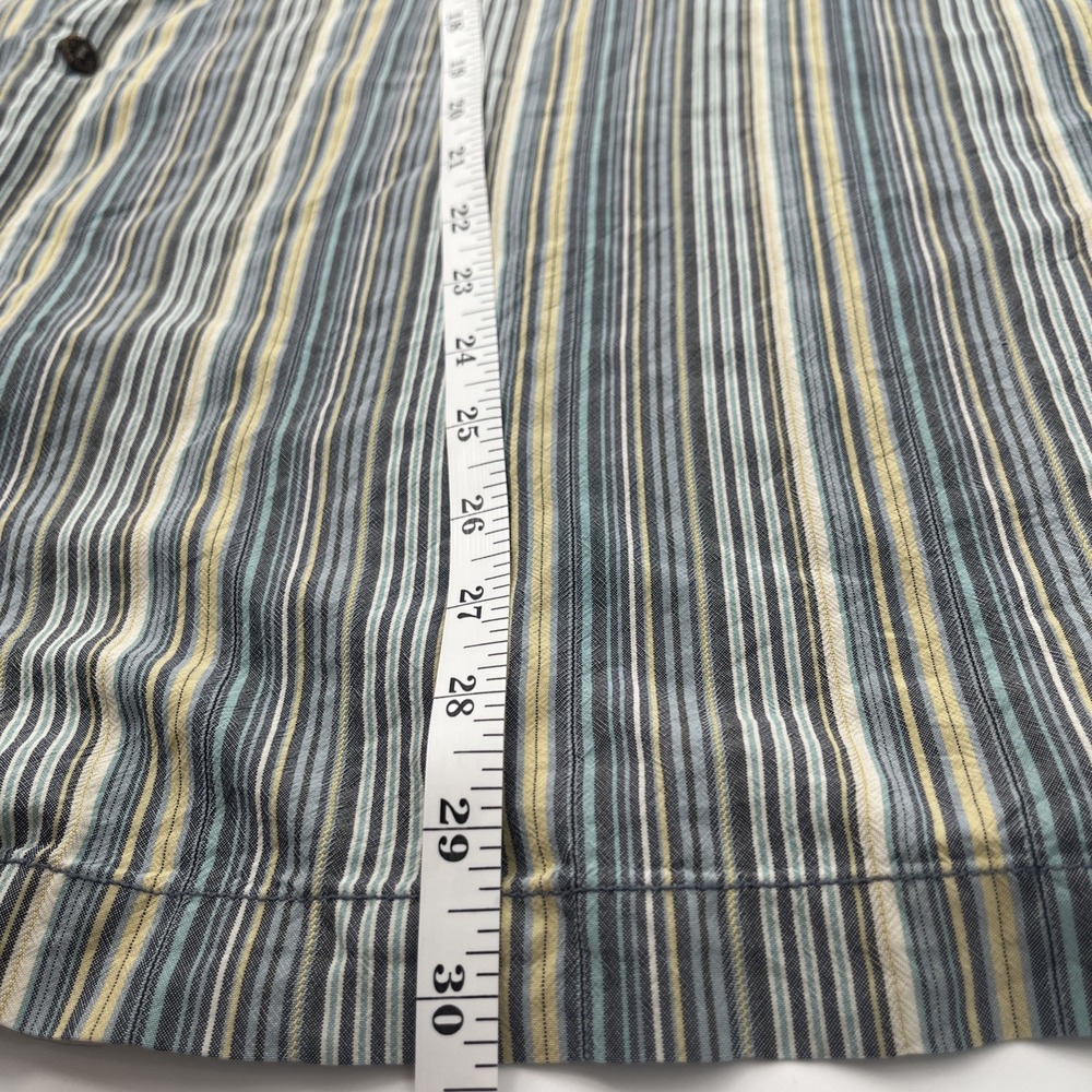 VINTAGE Tommy Bahama Shirt Mens XL Silk Striped Casual Short Sleeve Camp Button - Picture 7 of 7